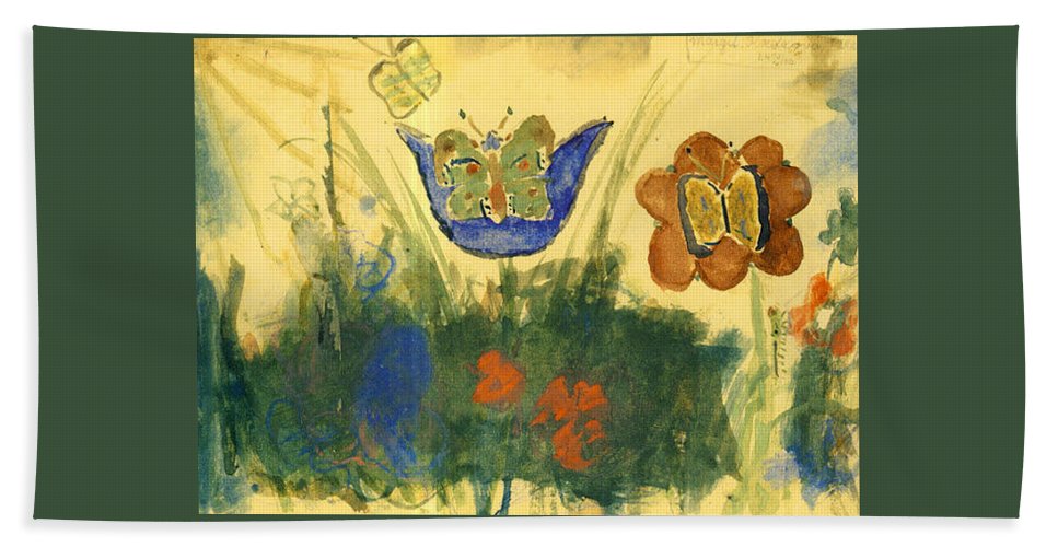 Children Paintings In The Terezin Theresienstadt Ghetto - Bath Towel