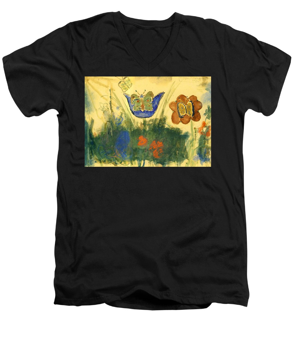 Children Paintings In The Terezin Theresienstadt Ghetto - Men's V-Neck T-Shirt