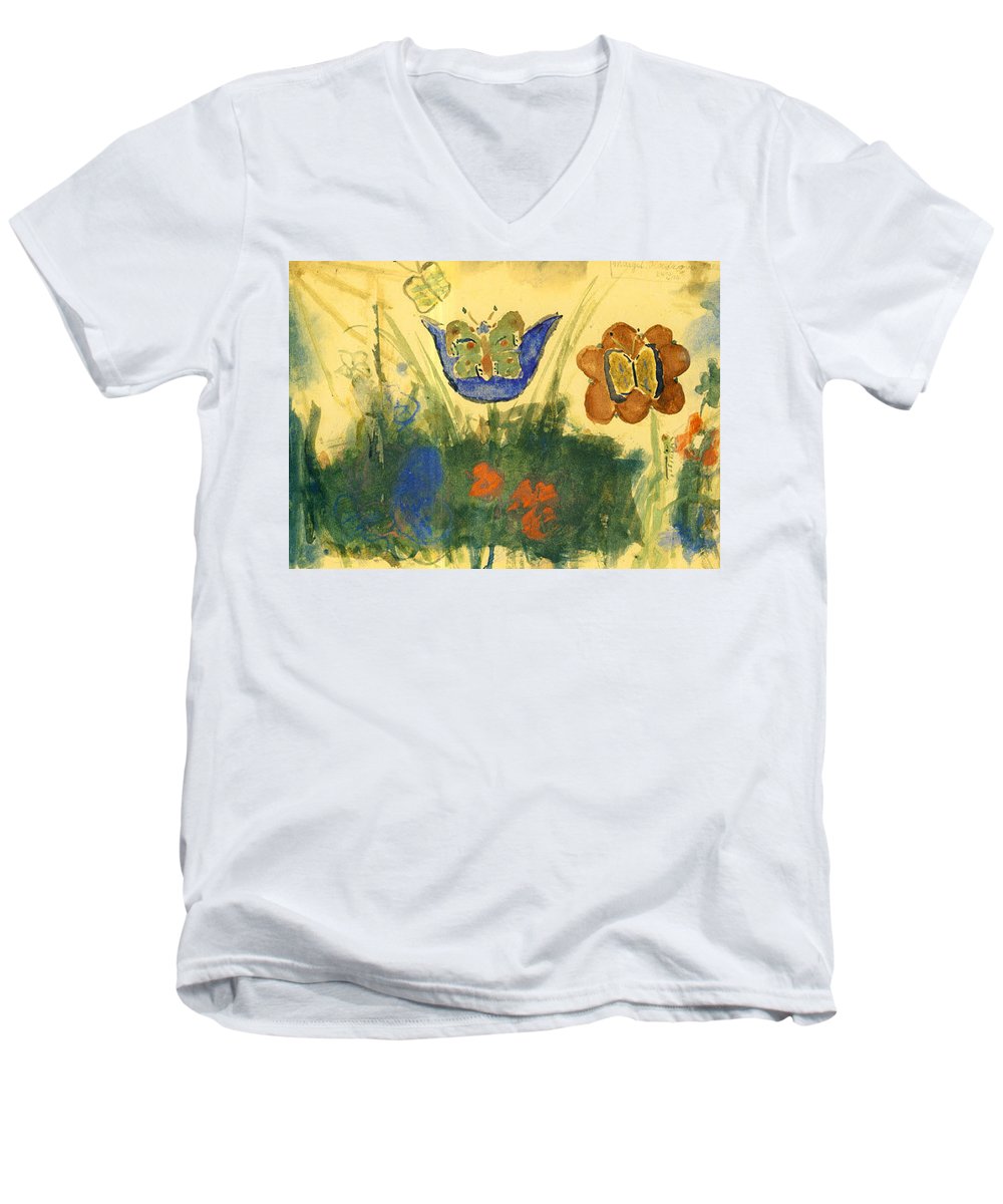Children Paintings In The Terezin Theresienstadt Ghetto - Men's V-Neck T-Shirt
