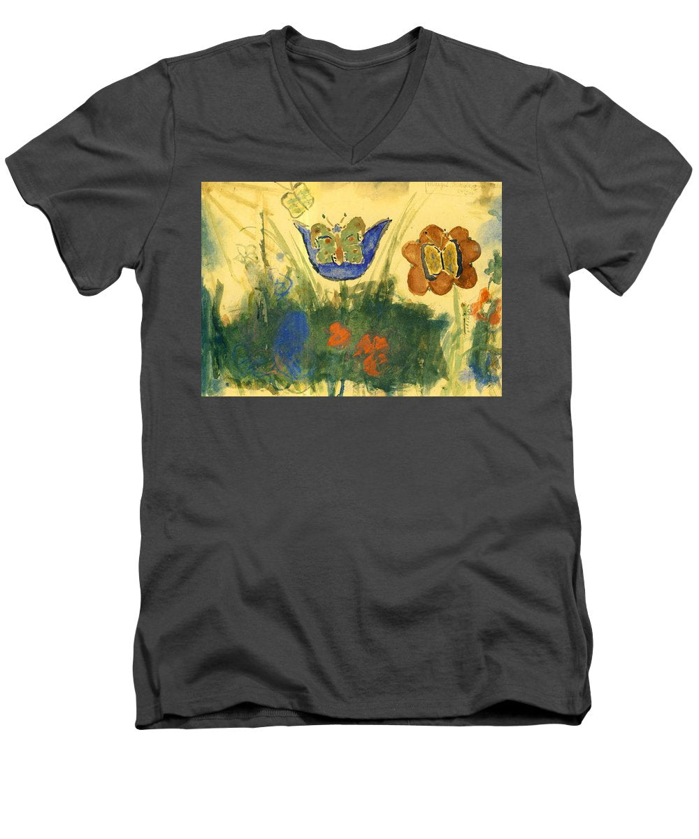 Children Paintings In The Terezin Theresienstadt Ghetto - Men's V-Neck T-Shirt